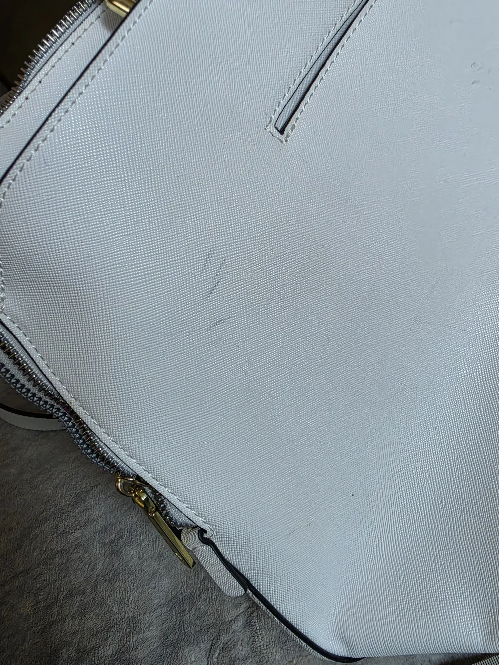 Betsey Johnson White Satchel with Bow and Gold Hardware